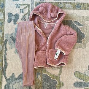 Carter’s 4T Cozy Blush Jacket & Leggings Set